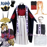 Cosplay Doma Douma Cosplay Costume Wig Fan Sets Outfit Halloween Anime Douma Kimono for Men Women