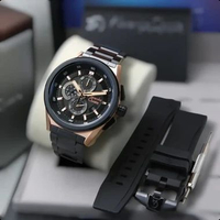 Alexandre Christie AC 6654 MC Jam Tangan Pria Chronograph Stainless Steel Strap + Extra Rubber Strap
