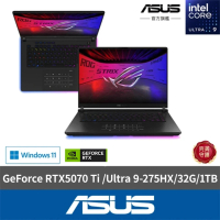【ASUS 華碩】16吋Ultra 9 GeForce RTX 5080 電競AI筆電(G615LW-0051G275HX-NBL/Ultra 9-275HX/16G/1T)