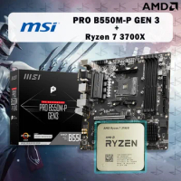 NEW MSI PRO B550M-P GEN3 Motherboard + AMD Ryzen 7 3700X R7 3700X CPU Suit Socket AM4 without cooler
