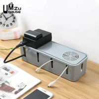 Power Strip Storage Box Multi Socket Outlet Charger Cable Plug Hide Case Extension Wire Management Holder Home Office Organizers