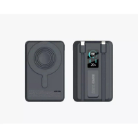 AMG DX-6 MAGSAFE 3C/QR 18W PD 10000mAh 內建線纜支架 LED 行動電源 深黑色 (V000)  