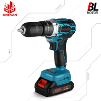 ONEVAN 25+3 Torque 1000W 450NM Brushless Electric Drill 3 in 1 Electric Cordless Impact Screwdriver For Makita 18v Battery