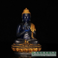 居家寺廟擺件工藝品供奉藥師佛七佛琉璃光如來鍍金佛像
