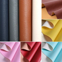 Litchi PU Leatherette Faux Synthetic Leather Fabric For Sewing Bow Bag Brooches Sofa Car DIY Hademade Material Sheets