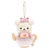 【San-X】拉拉熊 懶懶熊 午茶時光系列 絨毛娃娃吊飾 小白熊(Rilakkuma)