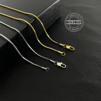 [Gratis Cincin] Kalung Titanium Pengait Lobster Mewah Pria Wanita Silver Emas Anti Karat Harian Pela