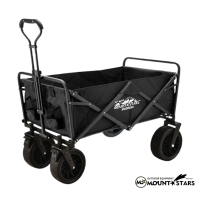 【MOUNTSTARS】露營小推車8吋寬輪推桿山系野營推車/營地車.折疊600D多功能小拉車(露營推車 小推車)
