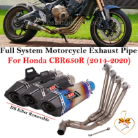 Full System For Honda CBR650R CBR650F CB650R CB650F Motorcycle Full Exhaust Modify Front Link Pipe And Carbon Muffler DB Killer