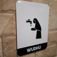 Akrilik Tempat Wudhu Sign Arah tempat wudhu rambu masjid mushola wanita pria bahan Akrilik
