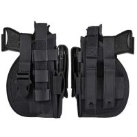 Tactical Pistol Gun Molle Belt Holster with Magazine Pouch for Left or Right Handed Shooters S&amp;W M&amp;P Shield Glock 26 30 42