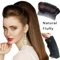 2023 New Hair Enhancing Puffy Bangs Fluffy Hair Pad Hairpin Synthetic False Hair Clip In Black Brown Natural DIY Hair Style