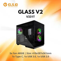 Casing PC Paradox Gaming V331T Glass V2 ATX (Free 3 Fan ARGB)