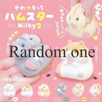 Gashapon Capsule Toy Kawaii Fatty Milky Soft Hamster Cute Flocking Plush Dolls Squeeze Anti Stress R