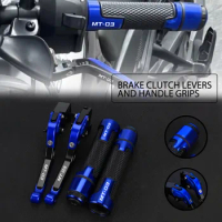 mt03 MT 03 Motorcycles Accessories Aluminum Adjustable Brakes Clutch Levers Handlebar Hand Grips Ends For YAMAHA MT-03 2005 2006