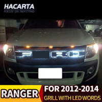 for ford ranger T6 LED grill ABS black front word grille suitable Ford Ranger wildtrak 2012-2014 pickup ranger decorative grille