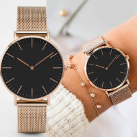นาฬิกาข้อมือควอตซ์สตรี montre Femme Watch Luxury Rose Gold QUARTZ WRIST Watch