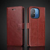 Card Holder Cover Case for Xiaomi Redmi 12C /Redmi12 C Pu Leather Flip Cover Retro Wallet Phone Case Business Fundas Coque