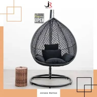 ZS - Ayunan Gantung Rotan Sintetis Tanpa Tiang Hitam