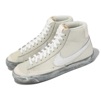 【NIKE 耐吉】休閒鞋 Blazer Mid 77 SE 男鞋 灰 白 皮革 中筒 復古(DV0797-100)