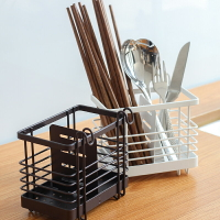 廚房瀝水筷子籠 鐵藝筷子筒筷子盒筷子勺子收納盒 簡約筷籠筷子架1入