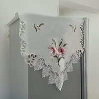 冰箱蓋布防塵罩單開門對雙門冰箱防塵蓋布蓋巾蕾絲花邊