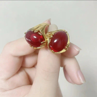 CINCIN MERAH BATU DELIMA ASLI RED SIZE 14 - 26