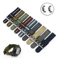 Weave Nylon WatchStrap For Casio GM110 GM2100 GA110/120 DW5600 Military Green Orange Blue Soft Canvas Men's Band