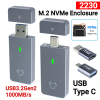 M.2 NVMe 2230 SSD Enclosure Case USB C อะแดปเตอร์10Gbps USB3.2 Gen2แบบพกพากล่องสำหรับ M2 2230 NVMe SN740530BG4BC711