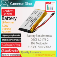 CameronSino Battery for Motorola DECT 6.0 IT6 IT6-2 Motoactv fits Motorola 61638C SNN5904A Cordless phone Battery 230mAh 3.70V