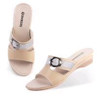 EHBERS Sandal Selop Wanita Cream Terbaru Flat