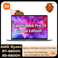 [MOSCOW STOCK] Xiaomi Book Pro 14 Laptop Ryzen R5-6600H/R7-6800H 16GB 512G/1T SSD 2.8K 90Hz Screen Notebook Global Version PC