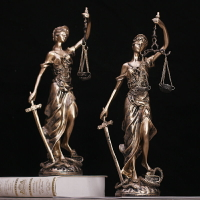 公平正義女神擺件復古家居飾品工藝品歐式律師法官辦公室擺件創意
