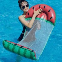 Foldable Fruits Floating Water Hammock Lounger Water Toys Inflatable Floating Bed Chair Summer Swimming Pool Water Hammock Bed