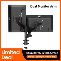 BEWISER Dual Arm Monitor Mount Desk Mount Stand Supports13-32 Inch Computer Double Screens Height Adjustable Swivel at Any Angle