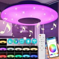 ไฟตกแต่งบ้าน, RGB, การควบคุมแอพ, เข้ากันได้กับบลูทูธ, โคมไฟ LED อัจฉริยะ, หรี่แสงได้, พร้อมลำโพง, รี