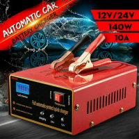 LCD Car ATV 12/24V Motorcycle Pulse Repair Battery Charger AGM Automatic US Plug