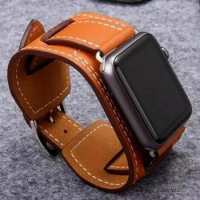 41/45mm Link Bracelet Strap with Connector for iWatch Series 7 6 5 4 3 2 1 Leather Loop for Apple Watch Band 42mm 38mm 40mm 44mm