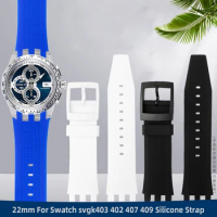 22mm Silicone strap For Swatch SVG mechanical watchband svg 403 402 402 407 409 SVGB400 Men's soft rubber watch band accessories