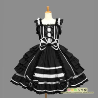 Lolita Pure Pink Chiffon Princess Dress Court Gothic Dress Super Cute Maid Costume Everyday