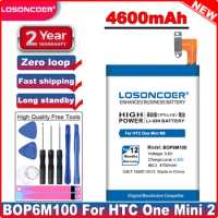 LOSONCOER 4700mAh BOP6M100 Mobile Phone Battery for HTC One Mini 2 M8 Mini M5 Battery