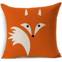 【HOT stock Pillowcase】 1pc Cotton Linen Home Decorative Cute Fox Throw Pillow Covers Cushion Cover 4