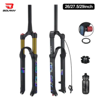 Bolany Bicycle Straight/Tapered RL/LO Mountain Fork For Bike Quick ReleaseAir Fork Rebound Adjustment MTB Suspension 26/27.5/29
