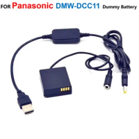 5V USB Power Bank Cable+DMW-DCC11 BLG10 BLE9 Fake Battery For Panasonic DMC-GF5 GF6 GX80 GX85 LX100K GX7 GX9 TZ80 ZS60 TZ85 G100
