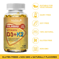 Vitamin D3+K2 Kalsium Kesehatan Tulang 120 pcs Vitamin D3 Dan K2 10.000IU