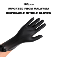 Black White 100pcs Disposable Nitrile Gloves Natural Latex High Elasticity Vinyl Blend Gloves for Tattoo Artists S/M/L/XL Size