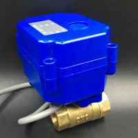 12VDC 2 Way BSP 1/4'' Brass Motorized Ball Valve 2/3/5 Wires Open/Close 3 Sec CE Approved No Leak DN8 Electric Shut Off Valve