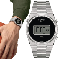【TISSOT 天梭 官方授權】PRX系列 復古時尚 數位腕錶 母親節 禮物(T1374631105000)