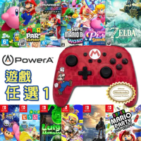 【PowerA】(任天堂官方授權) 增強款藍芽5.0無線遊戲手把限量款-超級瑪利歐 + 精選遊戲任選1