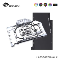 Bykski GPU Water Block Compatible ASUS DUAL RTX 3060Ti O8G Graphics Card Cooler With Backplate,N-AS3060TIDUAL-X